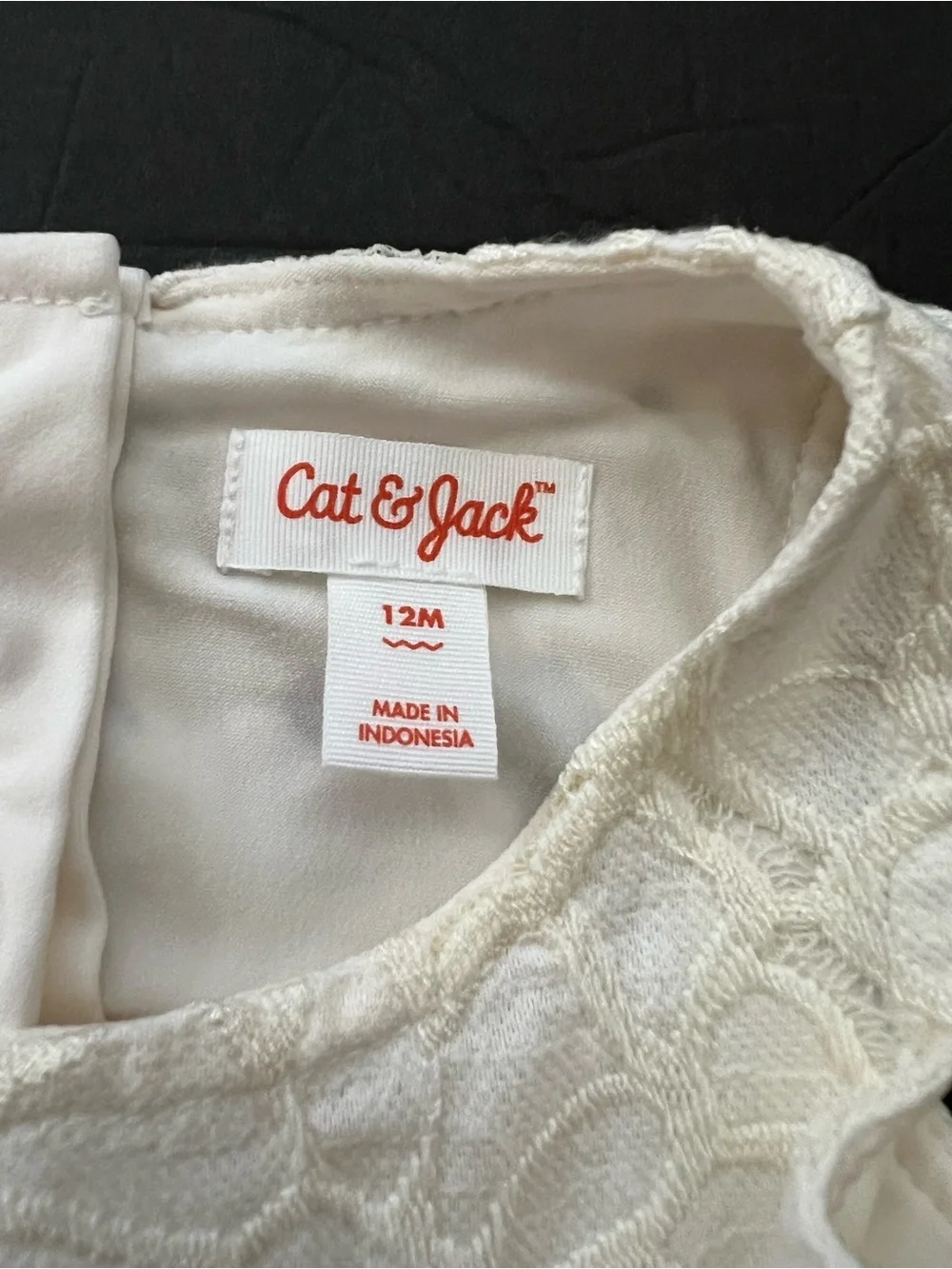 Cat & Jack 12m toddler girl cream sleeveless floral lace dress Full lining NWOT